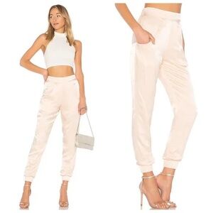 NBD x Revolve Peach Silky Dressy Jogger Pants
